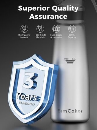 Пристрій для збивання вершків, алюмінієвий сифон для вершків 500мл, з набором насадок та аксесуарів