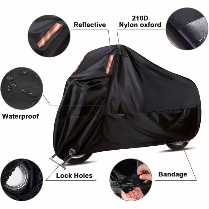 Чохол для мотоцикла WinPower 4XL, водонепроникний, вітростійкий, 210D, для вулиці, 295x110x140 см