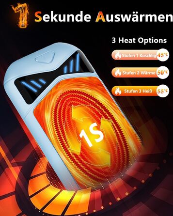 Електричні грілки для рук DDKJ, 2 шт., 7000mAh, з магнітом, 3 режими нагріву до 55°C, для дітей, чоловіків, жінок (блакитні)