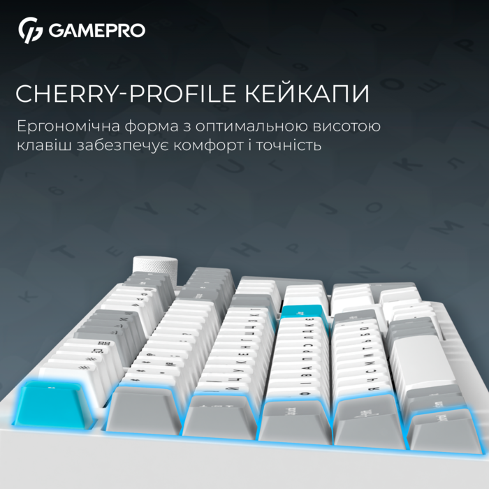 Бездротова механічна клавіатура GamePro Asgard Drakkar (MK305WH)