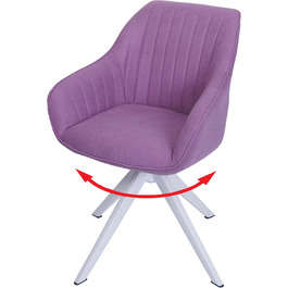 Крісло Mendler для обідньої зони HWC-K27, кухонне крісло з підлокітниками, поворотне, тканина, ліловий