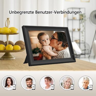 FRAMEO Цифровий фоторámеn 15.6 дюймів WiFi, IPS, FHD 1920x1080, 32GB, сенсорний екран, автоповорот, для стін, фото/відео через додаток FRAMEO