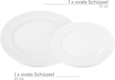 Набір столового посуду 6 персон - AMELIA WEISSER SPITZE 25 шт. - Обідній сервіз та набори столового посуду - Комбінований сервіз 6 персон - Сервіз сімейний - Посуд (60 символів)
