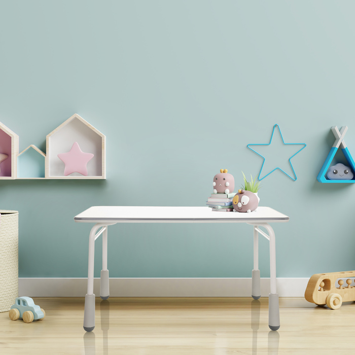 Дитячий стіл KID GRO T 120x60 см, регульована висота, світло-сірий колір, hjh OFFICE
