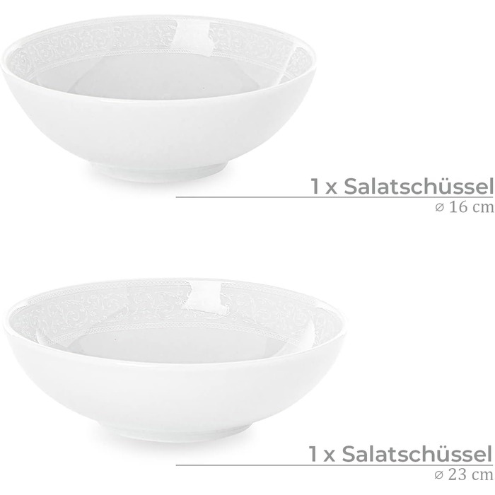 Набір столового посуду 6 персон - AMELIA WEISSER SPITZE 25 шт. - Обідній сервіз та набори столового посуду - Комбінований сервіз 6 персон - Сервіз сімейний - Посуд (60 символів)