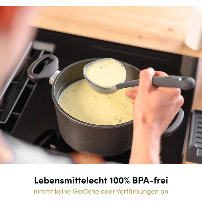 Набір кухонних аксесуарів Hoffmann Küchenhelfer-Set (5 предметів), антрацит, силікон-сталевий сердечник