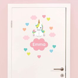 Дверна наклейка для твоєї дитячої кімнати-Єдиноріг 1