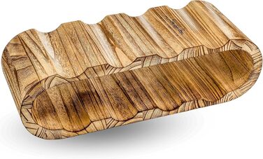 Дерев'яна полиця для вина Rustikales Weinregal - підставка для 8 пляшок, 2 яруси, ручної роботи, олія, для кухні, їдальні, вітальні