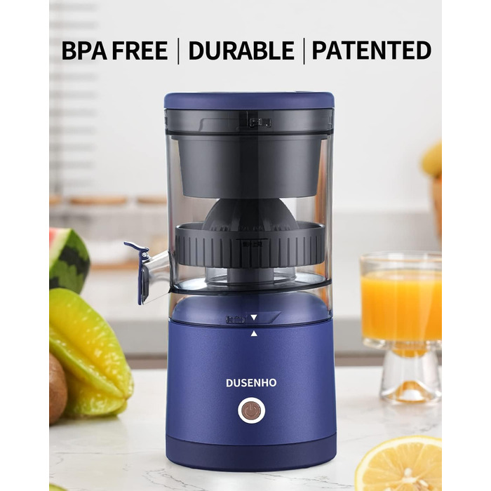 Електрична прес для цитрусових: соковитискач для апельсинів, лимонів та інших цитрусових (фіолетовий)