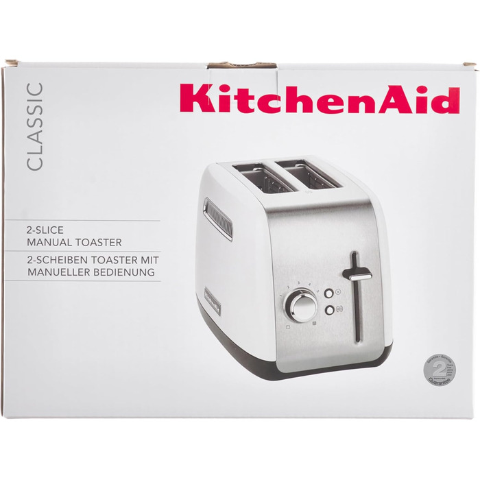 Тостер KitchenAid CLASSIC на 2 скибочки, 1,8 кг, білий