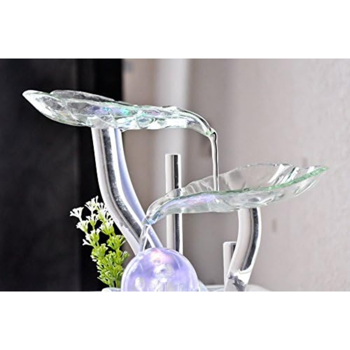 Внутрішній фонтан з кераміки та скла, декор для медитації, чаша Zen, подарунок, 20x23x23 см, Salt Range Pakistan Zen'light (Flower)