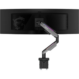Підставка для монітора MSI MPG MT201R Premium RGB, сумісна з VESA, 17-49 дюймів, до 20 кг, регульована газо-пружинна кріплення, сіра