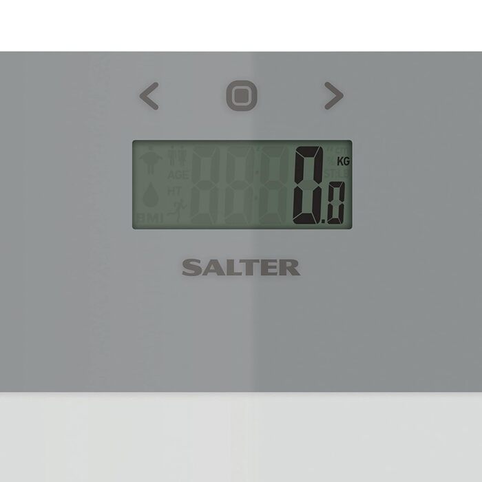 Ультратонка скляна шкала складу тіла, макс. 180 кг, цифрові ваги для ванної кімнати вимірюють вагу, жир в організмі/воду, ІМТ, 8 користувачів, режим спортсмена, батареї в комплекті Сірий, 9158 SV3R