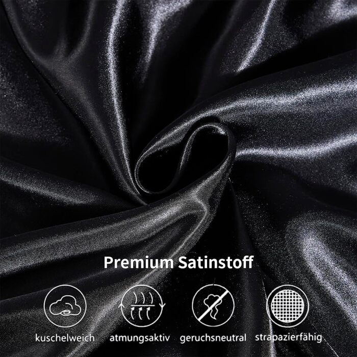 Комплект постільної білизни Sedefen Satin 155x220см, Сірий/Антрацит, Глянсовий Сатин, Двосторонній, в т.ч. Наволочка 80x80см