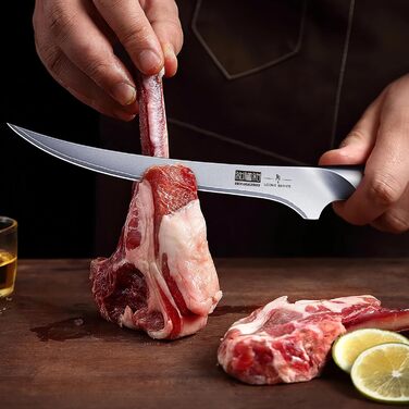 Набір кухонних ножів HOSHANHO 7 предметів: професійний японський набір з нержавіючої сталі з високим вмістом вуглецю, гострі ножі з ергономічними ручками з паккавуда (9-дюймовий ніж для філе)