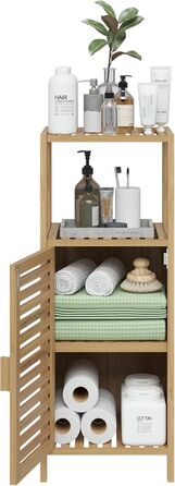 Шафа для ванної кімнати Bellamio Newa Badregal – бамбукова шафа з 5 полицями, 140x33x33 см