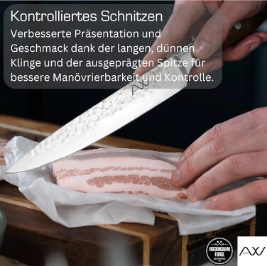 Набір кухонних ножів Rockingham Forge Ashwood 8 предметів з дерев'яною ручкою, точилка та ножиці – професійні ножі з нержавіючої сталі, преміум якість