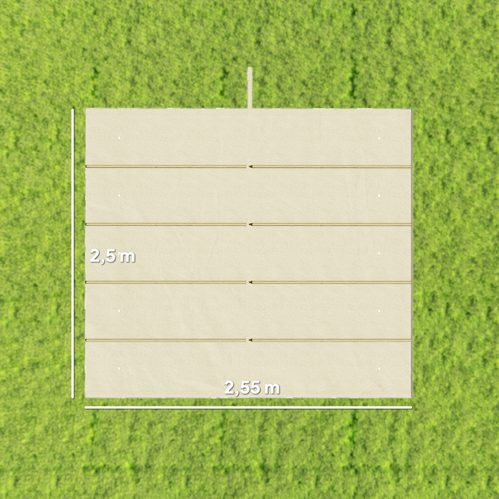 Тент для перголи 3x3 м, вмотуючий, з дренажними отворами, стійкий до погодних умов, поліестер, кремовий