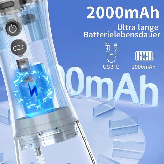 Електрична ірigator для порожнини рота VITCOCO бездротовий, 350 мл, 12 режимів, 5 насадок, чорний