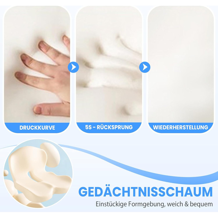 Ортопедична подушка для спини та сидіння з Memory Foam, ергономічна, з підтримкою попереку, для офісних та автомобільних крісел (темно-сірий)