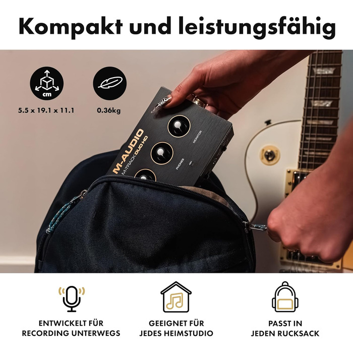 M-Audio M-Track Duo - USB аудіоінтерфейс для запису, стрімінгу та подкастингу (2 XLR/Line входи, 192kHz, USB-C)