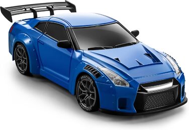 RC Drift Car ACAMMZAR 1:24, 4WD, 20 км/год, з LED підсвіткою, 2 акумулятори, для дітей від 4 років та дорослих - блакитний S815