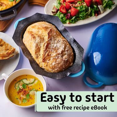 Набір для приготування хліба Artisan LoafNest: Форма для випікання з чавунного лиття та силіконовий вкладиш.