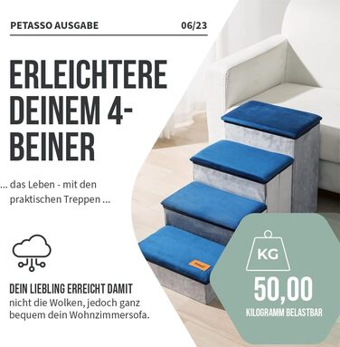 Сходи для собак PETASSO сходи для домашніх тварин оригінал сходи для кішок Пандус для домашніх тварин / 31 складна ступінчаста сходи для собак/кішок/домашніх тварин / вантажопідйомність 50 кг - Додаткове місце для зберігання-безкоштовна щітка для ворсу