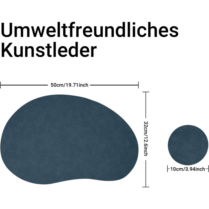Набори підставки під гаряче та серветки для столу, миючі, термостійкі, імітація шкіри, двосторонні, 43x30 см, світло-зелений+бежевий (4 шт.)
