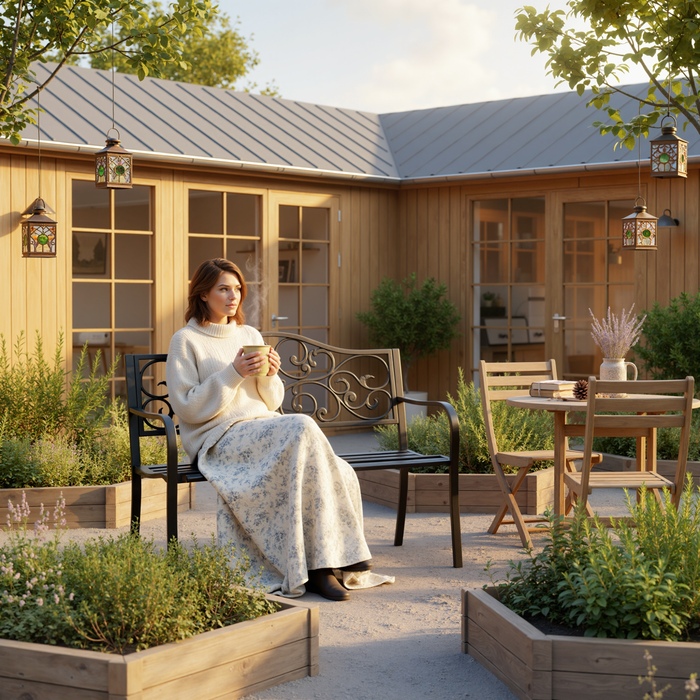 Двомісний садовий лаунж з висувним столиком. Міцна лавка для саду та тераси, витримує до 240 кг. Садові меблі з підлокітниками та спинкою для відпочинку на відкритому повітрі. Розміри: 150x58,5x90 см. Колір: Чорний.