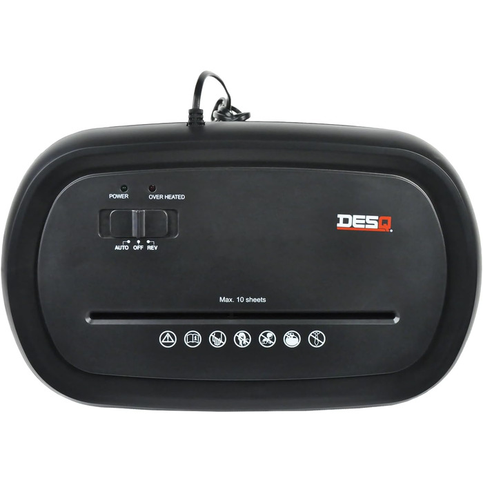 Шредер Desq 20050 для документів | 11 листів, 4 x 35 мм, об'єм кошика 21 л