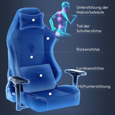 Ігрове крісло Dowinx Gaming Chair 4D підлокітник ергономічне макс 400 кг чорне