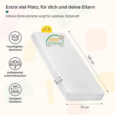 Дитяче ліжко en.casa Treviolo з матрацом, будиночок, ліжко-платформа для дітей, захист від падіння, ліжко Montessori, ігрове ліжко, сосна, білий (дерево, 70 x 140 см)