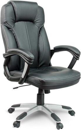 Офісне крісло Sofotel: регульована висота, Tilt механізм, підлокітники, підголовник, чорний колір, штучна шкіра