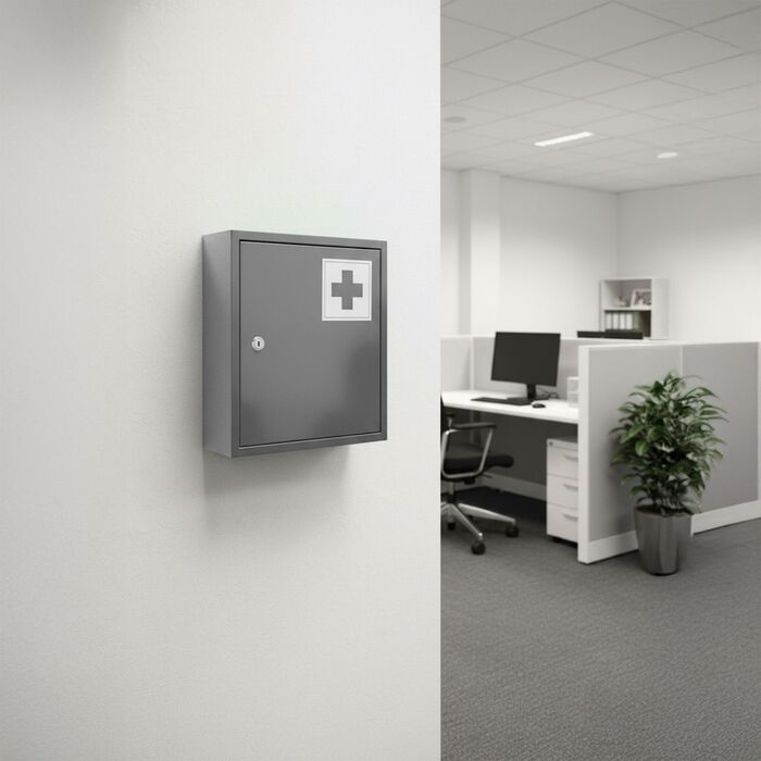 Шкафчик для медикаментів Relaxdays із замком та хрестом