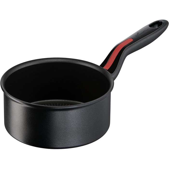 Каструля Lagostina Linie Rossa з нержавіючої сталі, чорна, Ø 16 см, для індукційних плит, газу та духовки до 175 °C, з бортиком, антиковзні ручки