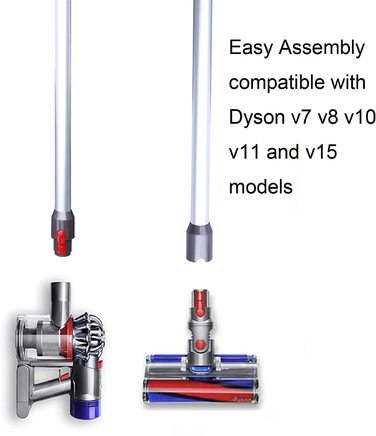 Регульована Подовжувальна трубка lrfdress телескопічна трубка для штангового пилососа Dyson V7 V8 V10 V11 Заміна акумуляторного пилососа ( Срібна Подовжувальна трубка)