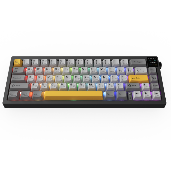 Бездротова механічна клавіатура Ajazz AK650 Flying Fish Switch - Black (AK650-FF-BGY)