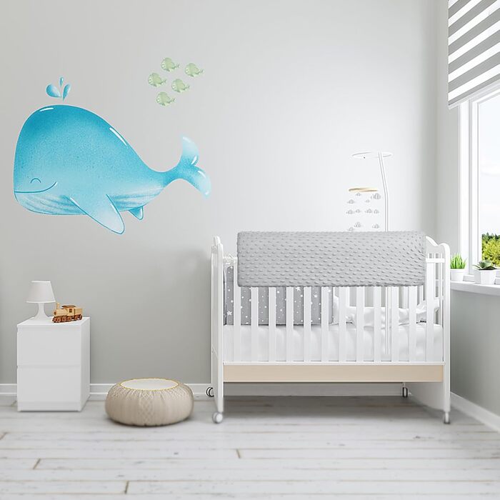 Захист для ліжечка HAVARGO для дітей (90 см, сірий) - бортик, захист рами ліжка, знімний чохол