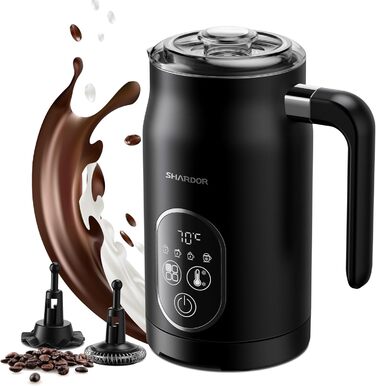 Електричний спінювач молока SHARDOR 5-в-1 з регулюванням температури для капучіно, лате, макіато та гарячого шоколаду