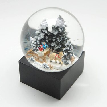 Декоративний шарм Minium Collection 20121 - Снігова Куля, Різдвяний Настрій, Катання на Санках, Ялинка на Підставці, Чорний колір, Pure-Line, діаметр 100 мм