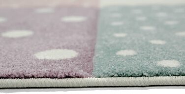 Килим-мрія для дитячої кімнати, ігровий килим і дитячий килим, дизайн у вигляді зірочок у формі серця, рожевий, білий, сірий Розмір (160x230 см, кремово-рожевий, синій)