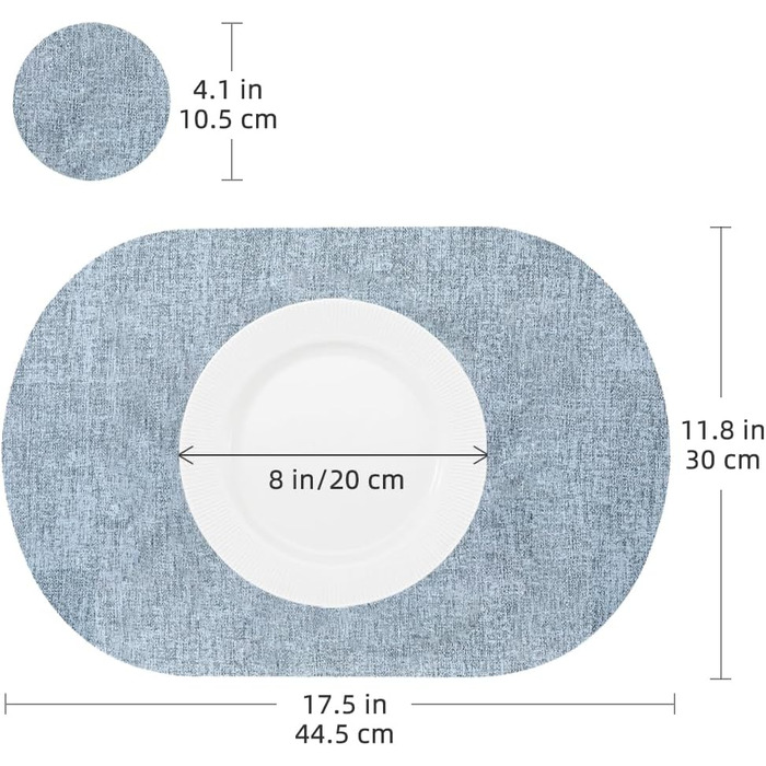 Набори серветок на стіл овальної форми, 6 шт, штучна шкіра, термостійкі та водонепроникні (зелені)