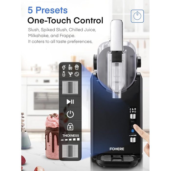 Машина для приготування сляш та коктейлів 2L, 5-в-1, Quickfreeze Technology, для дому