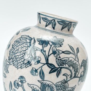 Керамічна ваза для квітів ручної роботи, 15.2 см, у стилі Бохо, декор для дому, теракота, для вітальні, столу, полиці, каміну, в сільському стилі, сіра (блакитно-біла)