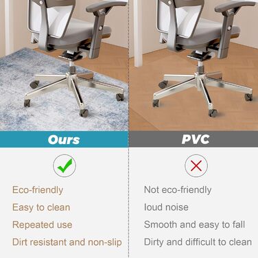 Килимок під офісне крісло 90x120 см, захист для підлоги, антиковзаюча підкладка, для ламінату та плитки (120 x 150 см, блакитно-сірий абстрактний)