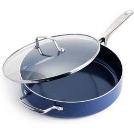 Керамічна сковорода з антипригарним покриттям Blue Diamond, 35,6 см, без вмісту PFAS, можна мити в посудомийній машині, можна використовувати в духовці