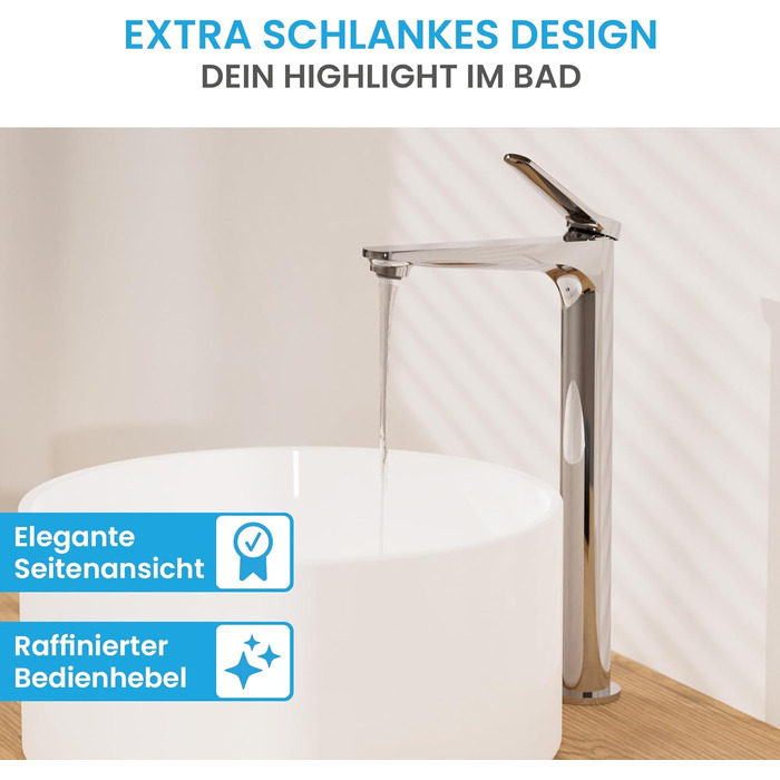 Чорний матовий змішувач для умивальника Aldeya: стильний дизайн, монтажний комплект, висока модель