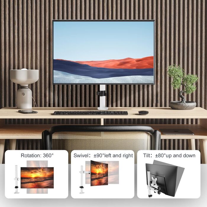 Кріплення для монітора Bracwiser - тримач для LCD/LED моніторів 13-32 дюймів, до 10 кг, регульована висота, VESA 75x75/100x100, MD7421