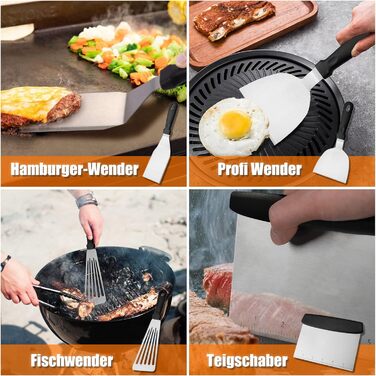 Набір аксесуарів для гриля з нержавіючої сталі: 67 предметів для кемпінгу, BBQ, Smoker, Plancha та газового гриля. Ідеальний подарунок для чоловіків та жінок